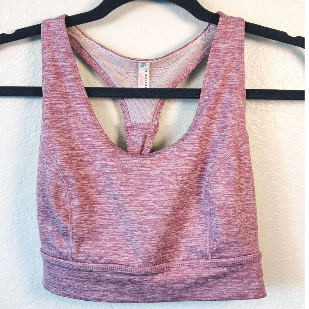 Free People Movement Mauve Space Dye Twist Back Racerback Sports Bra SZ XS